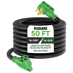 RVGUARD front NEMA 14-50 connector showing solid contact and safer connection