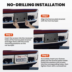 RVgolf bracket side profile illustrating depth and plate protection for road debris