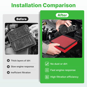 RVgolf cabin filter being inserted behind glovebox for quick HVAC maintenance