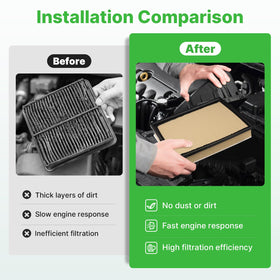 RVgolf cabin filter near dashboard vent showing airflow path benefits cleaner cabin air