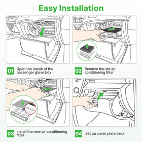RVgolf cabin filter installed behind dash showing reduced HVAC noise