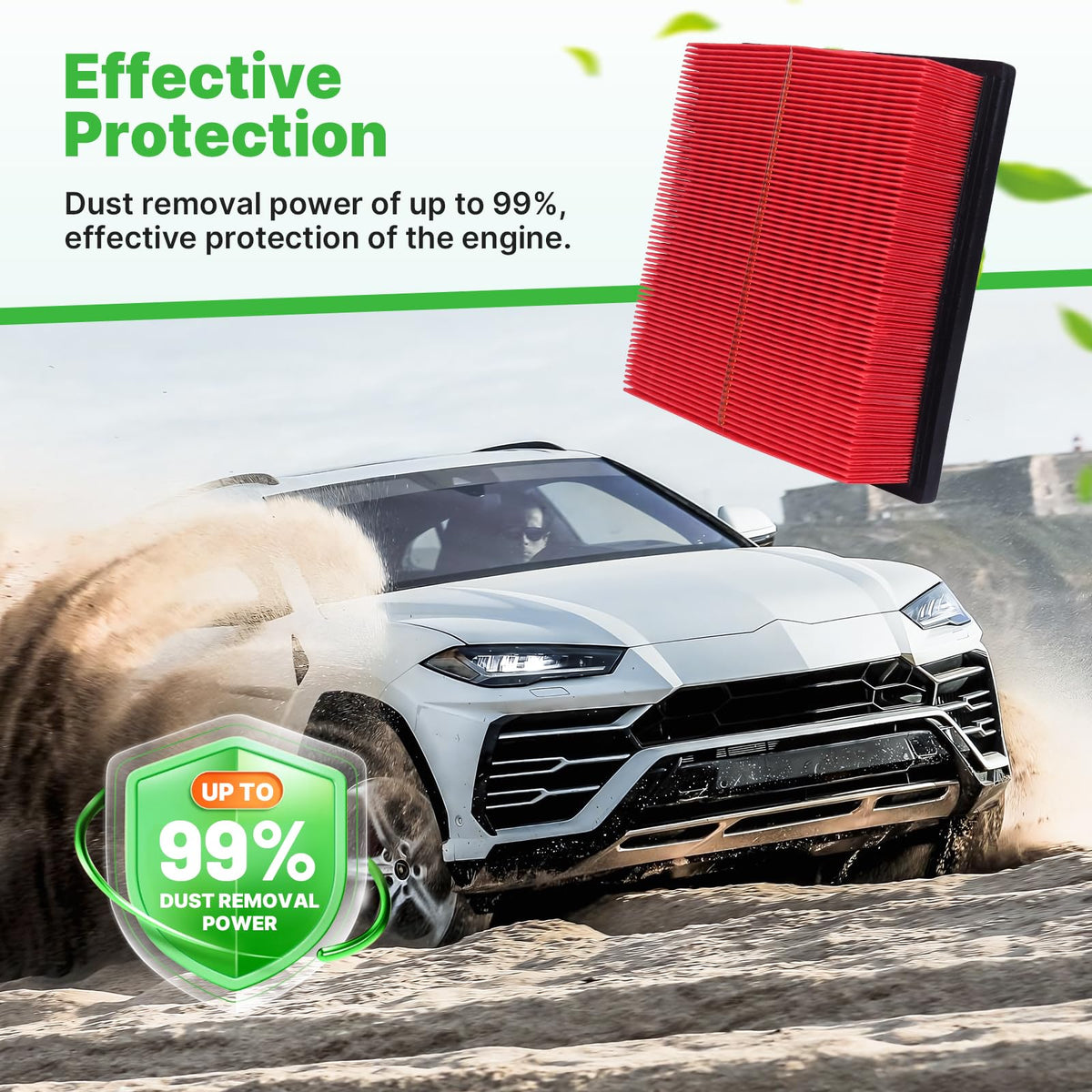 RVgolf cabin filter layered media detail capturing pollen and dust for cleaner air