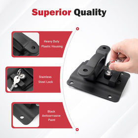 RVgolf locking key and cleat detail showing easy installation and secure lock benefit