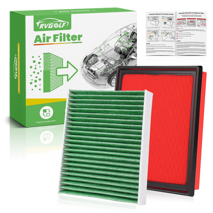 RVgolf engine filter front packaging showing fitment and benefits