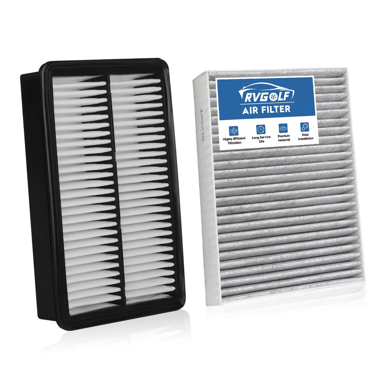 RVgolf engine filter front view showing precise fitment and protection