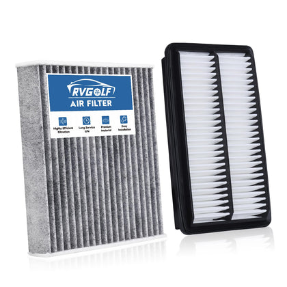 RVgolf engine filter front view showing pleats and fit benefit