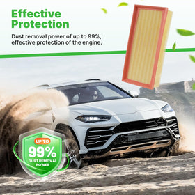 RVgolf engine filter pleat detail illustrating high-fiber filtration benefits