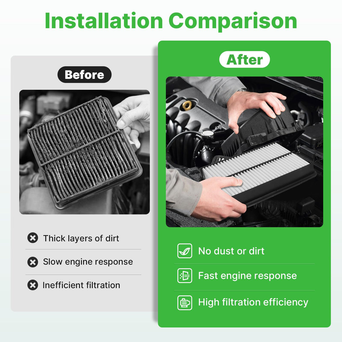 RVgolf filters held in hand to show correct size and straightforward replacement