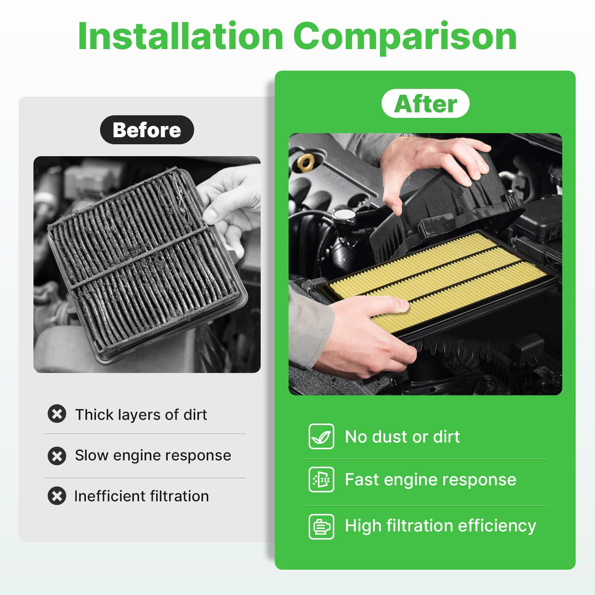 RVgolf filter held in hand for scale confirming correct OEM fit