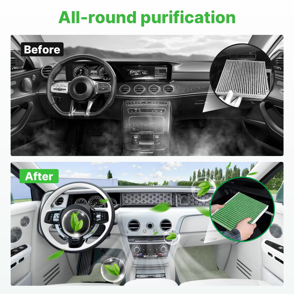 RVgolf filters shown next to ruler illustrating correct size and fit
