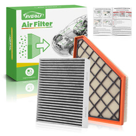 RVgolf front packaging showing engine and cabin filters for clear identification and fit
