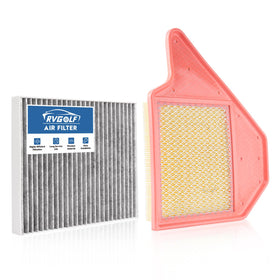 RVgolf front packaging showing both engine and cabin filters and benefits