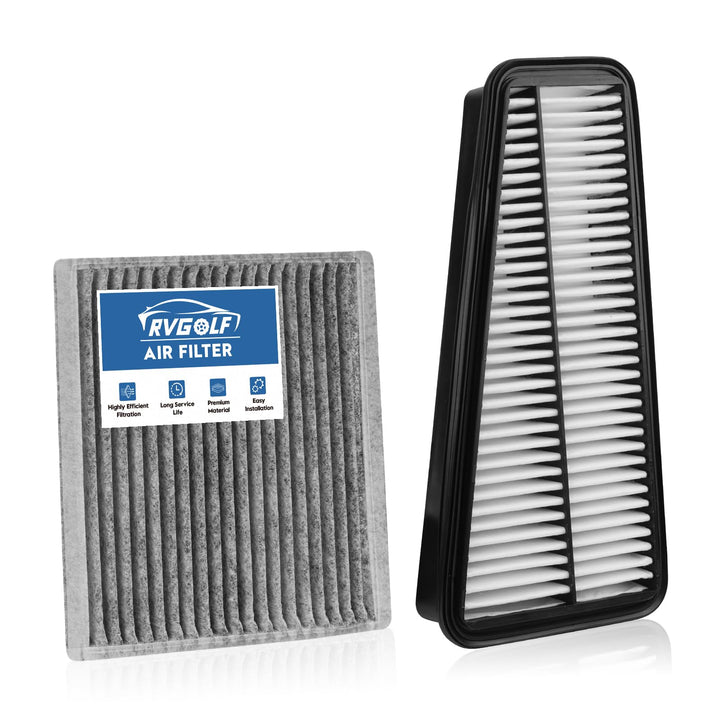 RVgolf front packaging showing both engine and cabin filters and contents benefit clarity