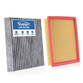 RVgolf front packaging showing engine and cabin filters for quick identification and confidence