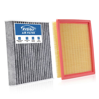 RVgolf front packaging showing engine and cabin filters for quick identification and confidence
