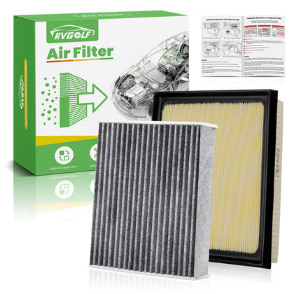 RVgolf front packaging showing both engine and cabin filters, ensuring correct fit