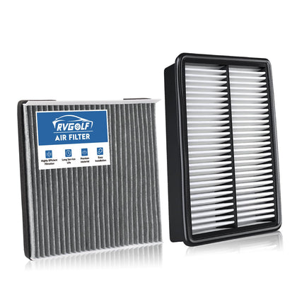 RVgolf front packaging showing both engine and cabin filters with clear fitment benefit