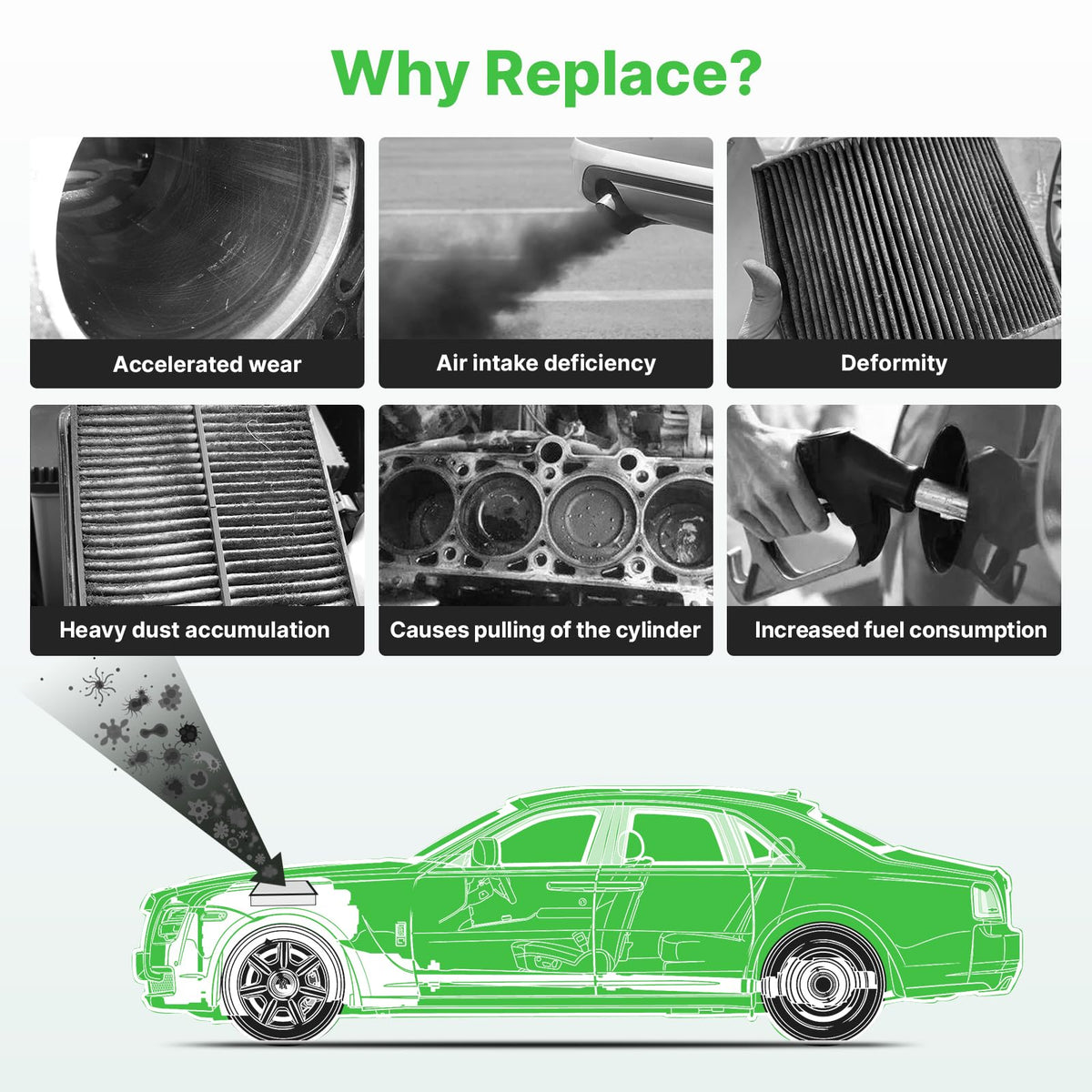 RVgolf hand installing filter step demonstration for quick, driver-friendly replacement