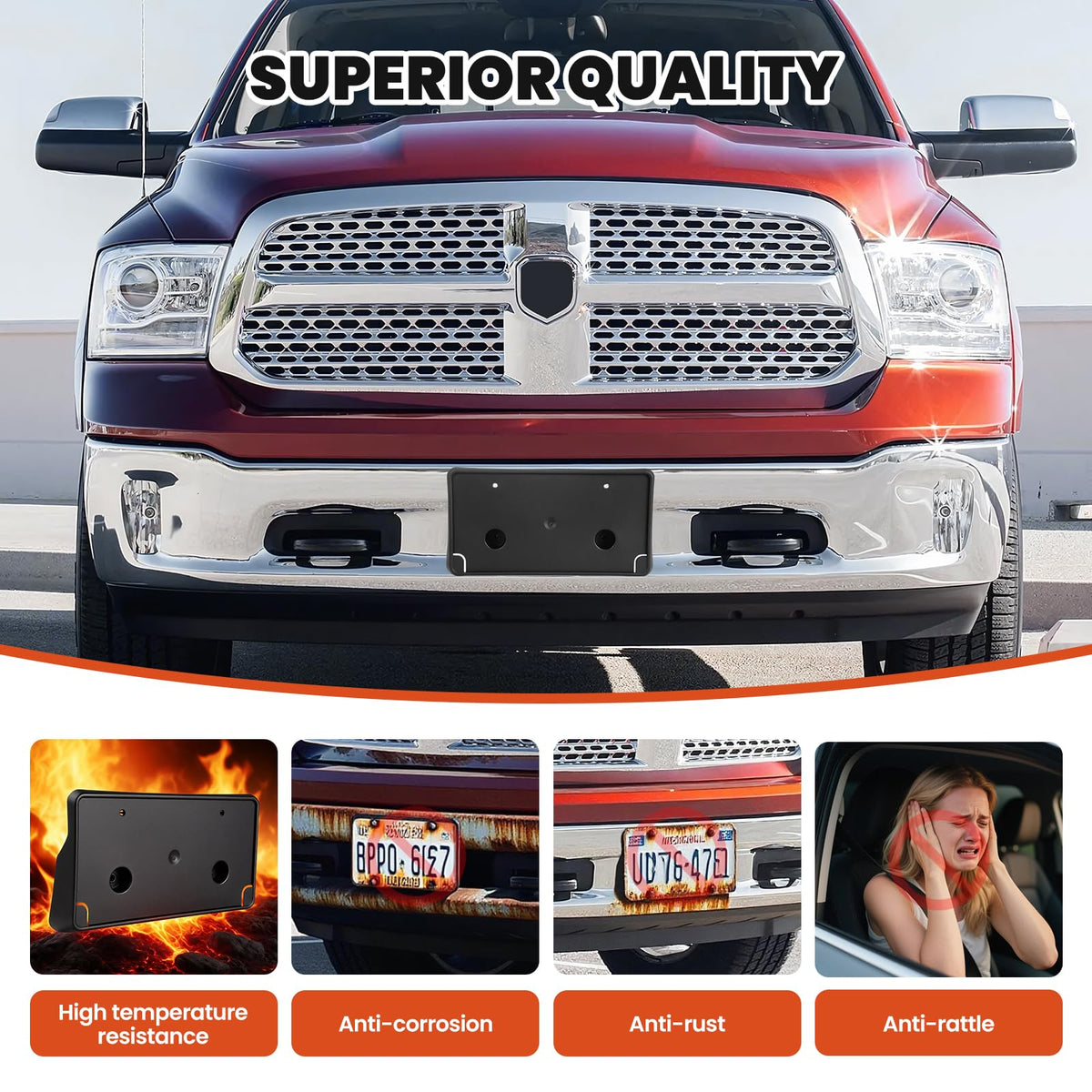 RVgolf bracket installed on RAM 1500 bumper showing secure no-drill fit