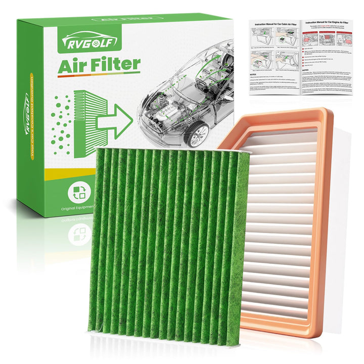 RVgolf engine filter front view showing fit and robust construction improving intake protection