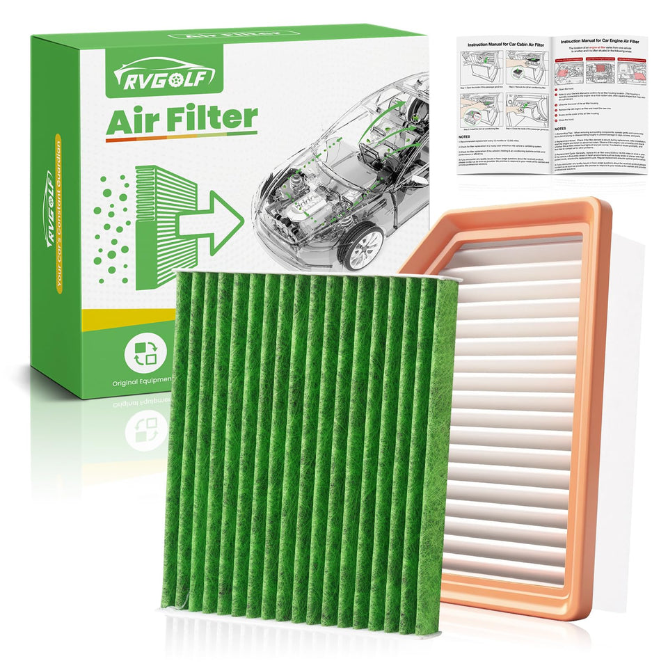 RVgolf engine filter front view showing fit and robust construction improving intake protection