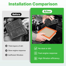 RVgolf filters next to ruler showing correct size and fit for listed Toyota and Lexus models