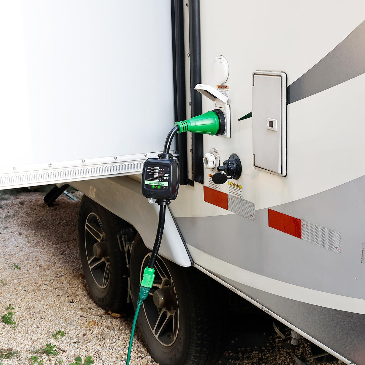 RVGUARD reset button and LED indicator visible for easy overload reset and power confirmation