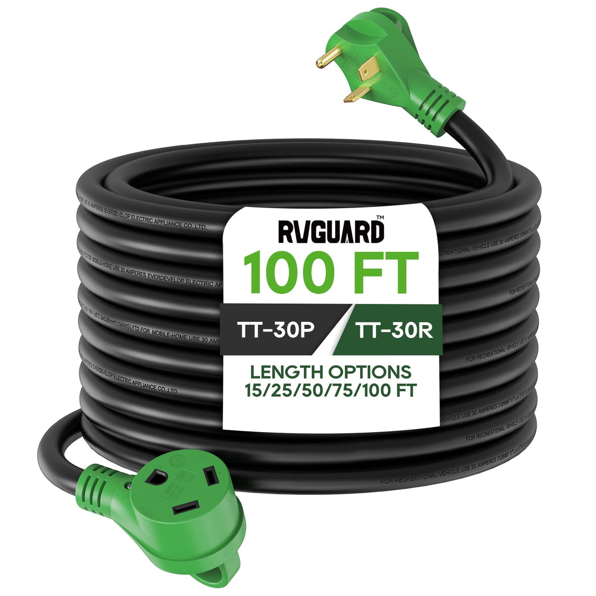 RVGUARD front view of TT-30 connectors showing secure connection and durable construction