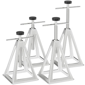 RVGUARD front view of four stack jacks showing sturdy pack for easier stabilization