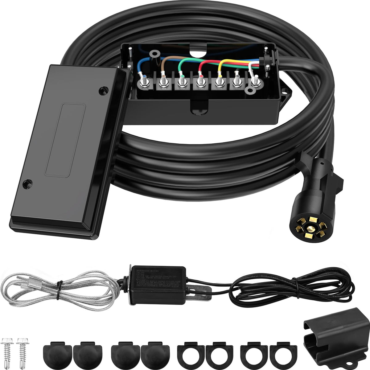 RVGUARD front plug and 16ft cord showing durable molded plug and secure connection benefit