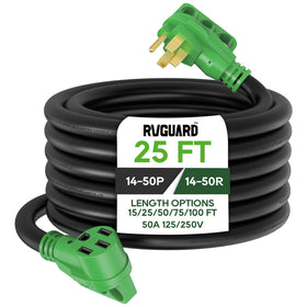 RVGUARD front plug showing NEMA 14-50 connection and durable fit