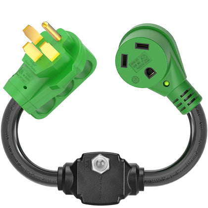 RVGUARD front view of adapter cord showing durable housing and safe connection