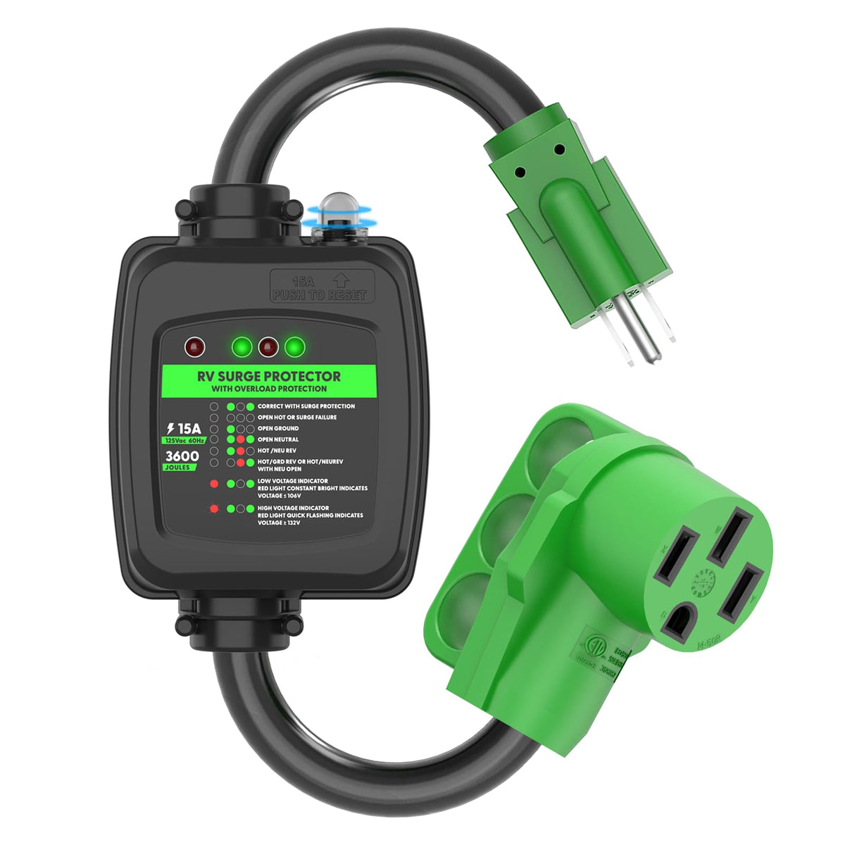 RVGUARD front view of adapter showing rugged housing and connection benefits