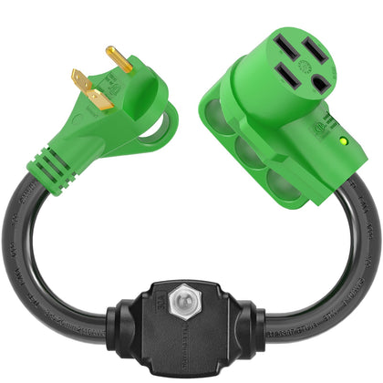 RVGUARD front view adapter showing connectors and safe conversion