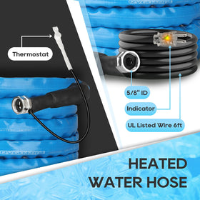 RVGUARD hose connected to an RV demonstrating reliable cold-weather water supply