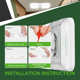RVGUARD installed ceiling in RV illustrating uniform cabin illumination benefit