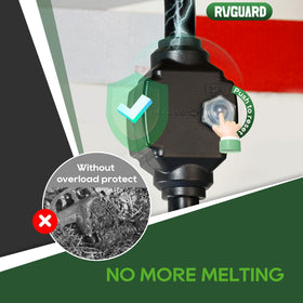 RVGUARD LED indicator lit confirming shore power presence