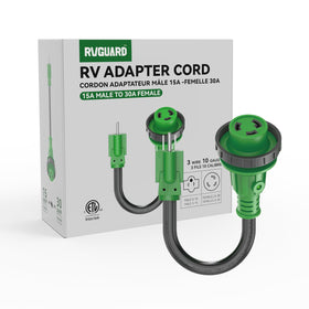 RVGUARD adapter in use at campsite providing reliable low-draw power