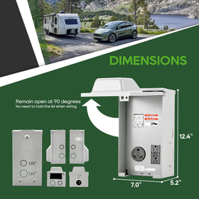 RVGUARD lockable lid closed protecting outlets and limiting tampering
