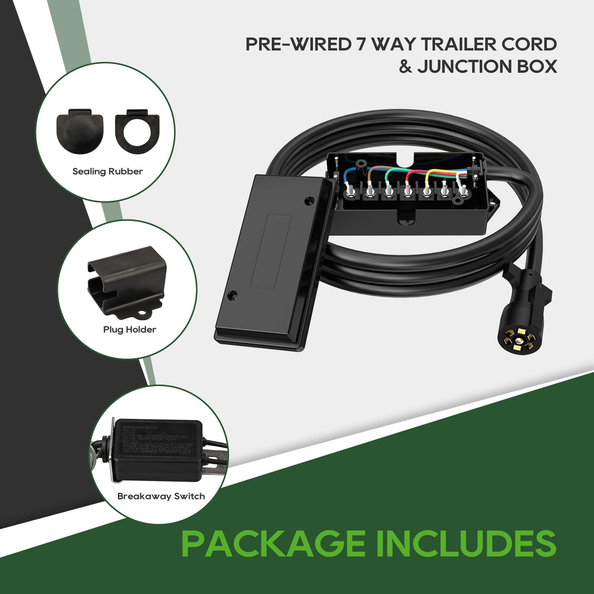 RVGUARD plug holder installed on trailer keeping connector secure and preventing strain