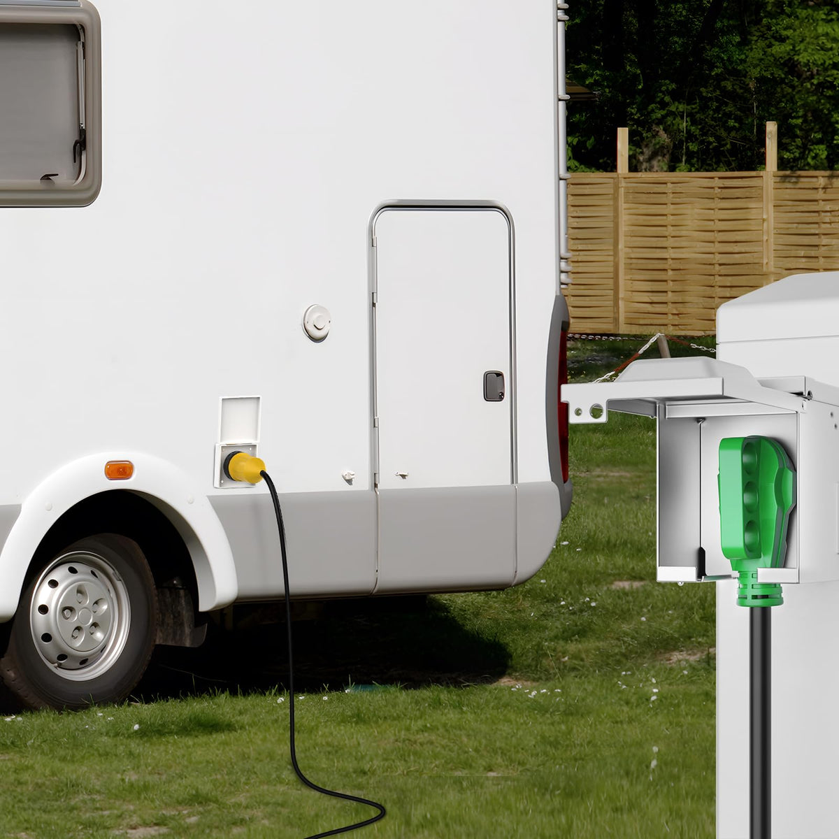 RVGUARD held in hand to show compact size and installation scale