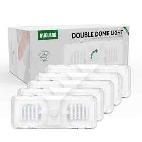 RVGUARD size scale next to hand showing compact dimensions and easy fit benefit