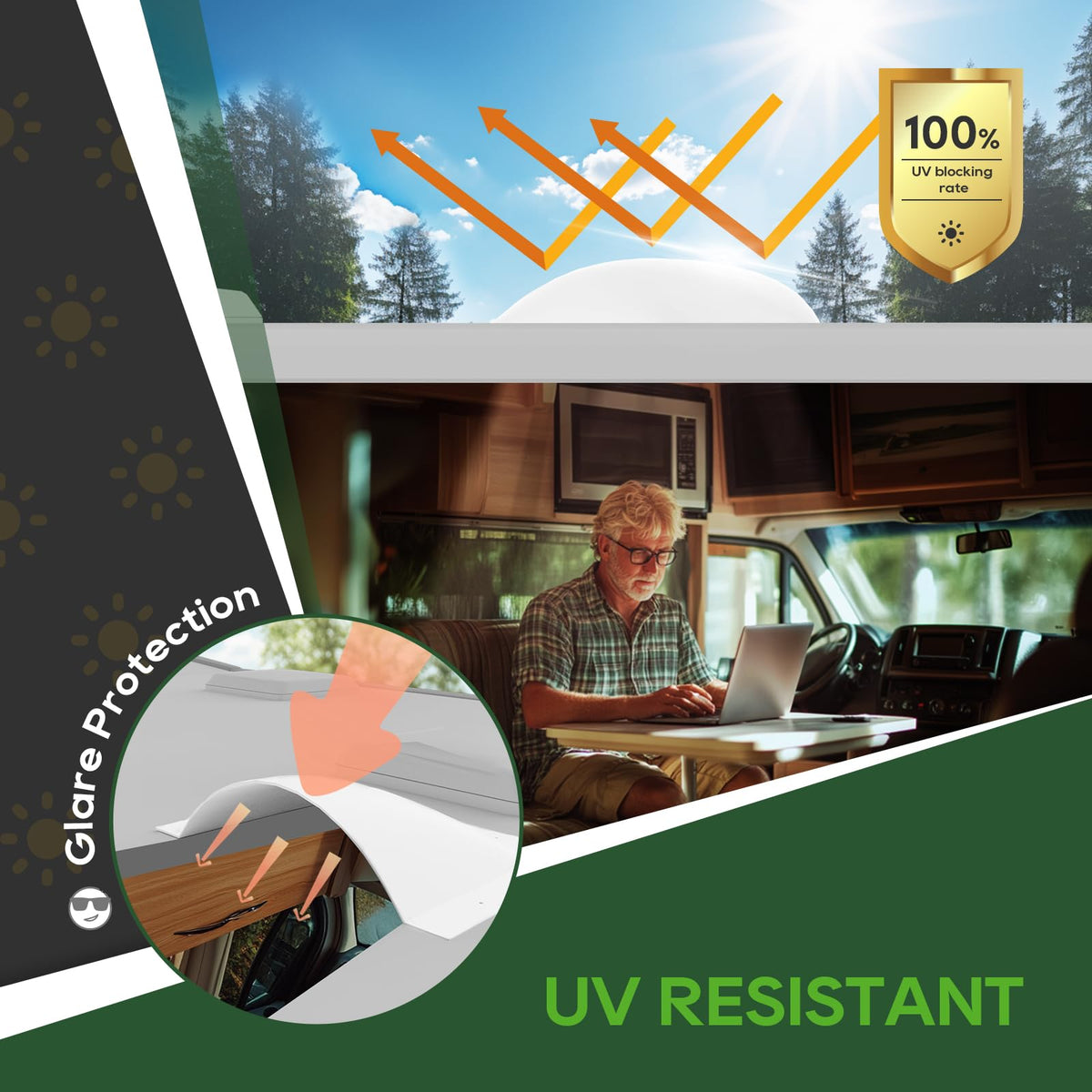 RVGUARD close-up of polycarbonate dome texture highlighting impact-resistant clarity
