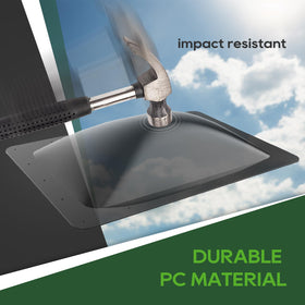 RVGUARD skylight installed on RV roof demonstrating reduced glare and cooler interior
