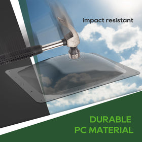 RVGUARD material texture close-up highlighting polycarbonate strength and impact resistance
