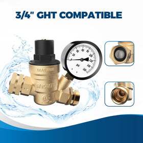 RVGUARD threaded 3/4" garden-hose connection demonstrating easy hookup
