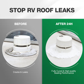 RVGUARD sealant on a roof exposed to sun and rain demonstrating UV resistance