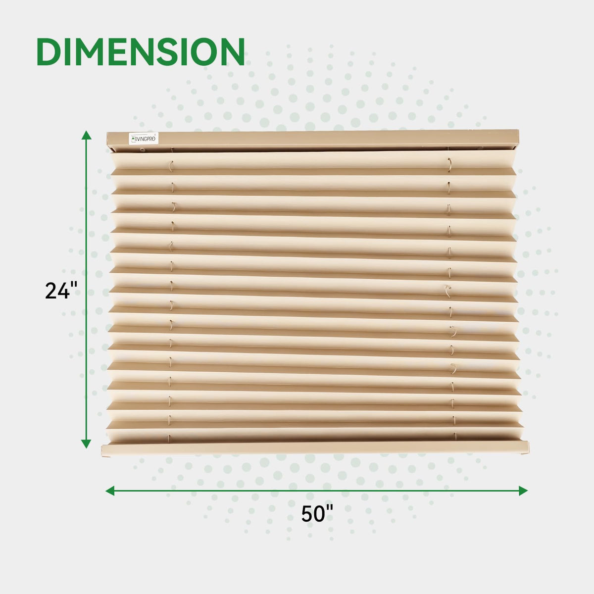 RVINGPRO close-up of pleated polyester texture showing UV-resistant material and durability