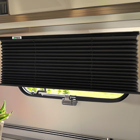 RVINGPRO front view of black blind packaging showing compact design and fit