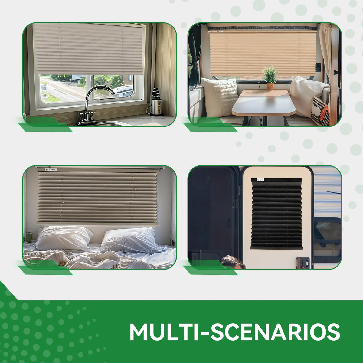 RVINGPRO blind mounted inside an RV improving privacy and light control